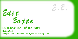 edit bojte business card