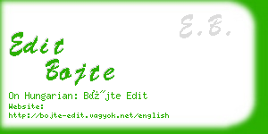 edit bojte business card